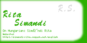 rita simandi business card